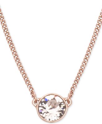 Givenchy Crystal Pendant Necklace, 16 ...